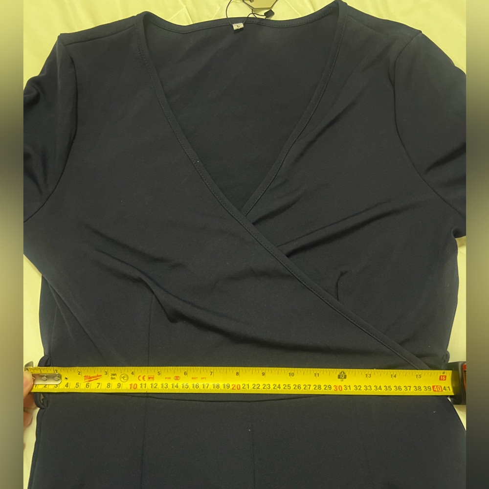 Elegant Navy Blue Women's Jumpsuit - Picture 5 of 6